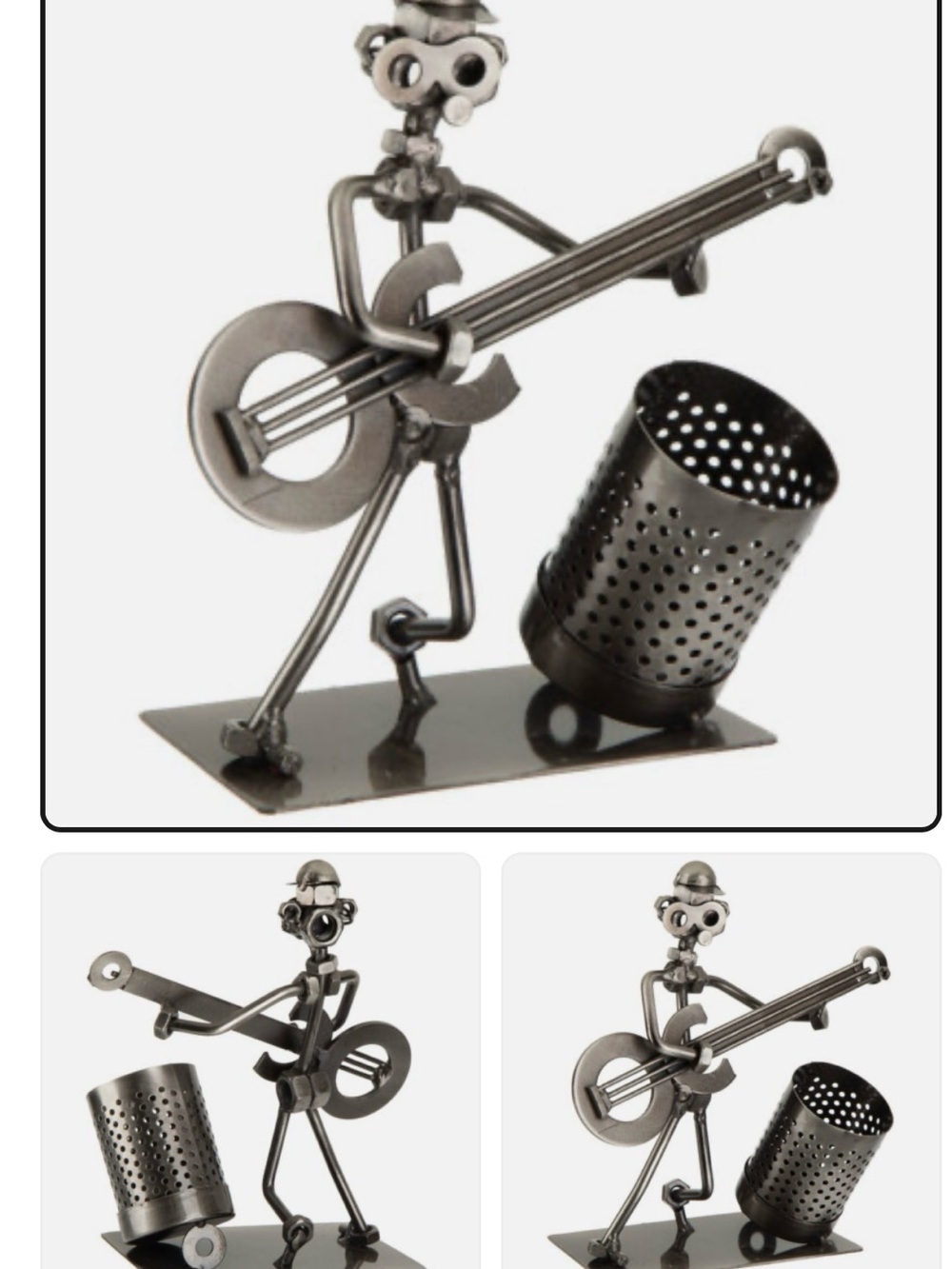 Metal Guitarist Desk Organizer - Accent Piece Nuts and Bolts NWOT - Picture 2 of 2
